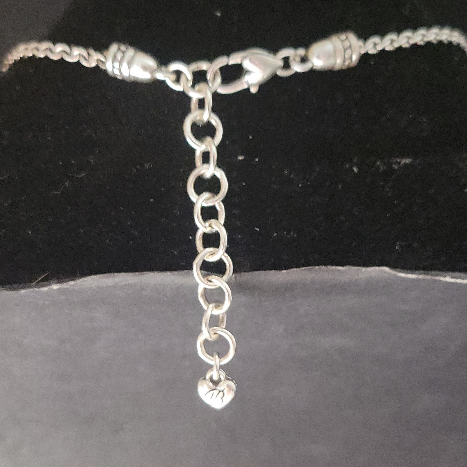 Brighton Two Tone Rope Chain Necklace Crystal Pavé Knot Pendant Adjustable