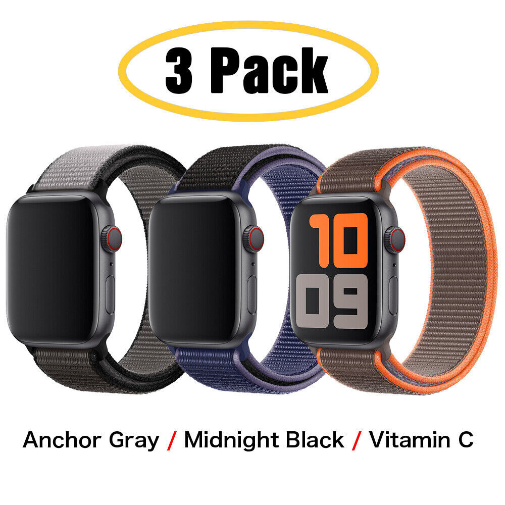 3 PACK Nylon Sport Band Strap For Apple Watch Series 11 10 9 8 7 6 SE 38/49mm