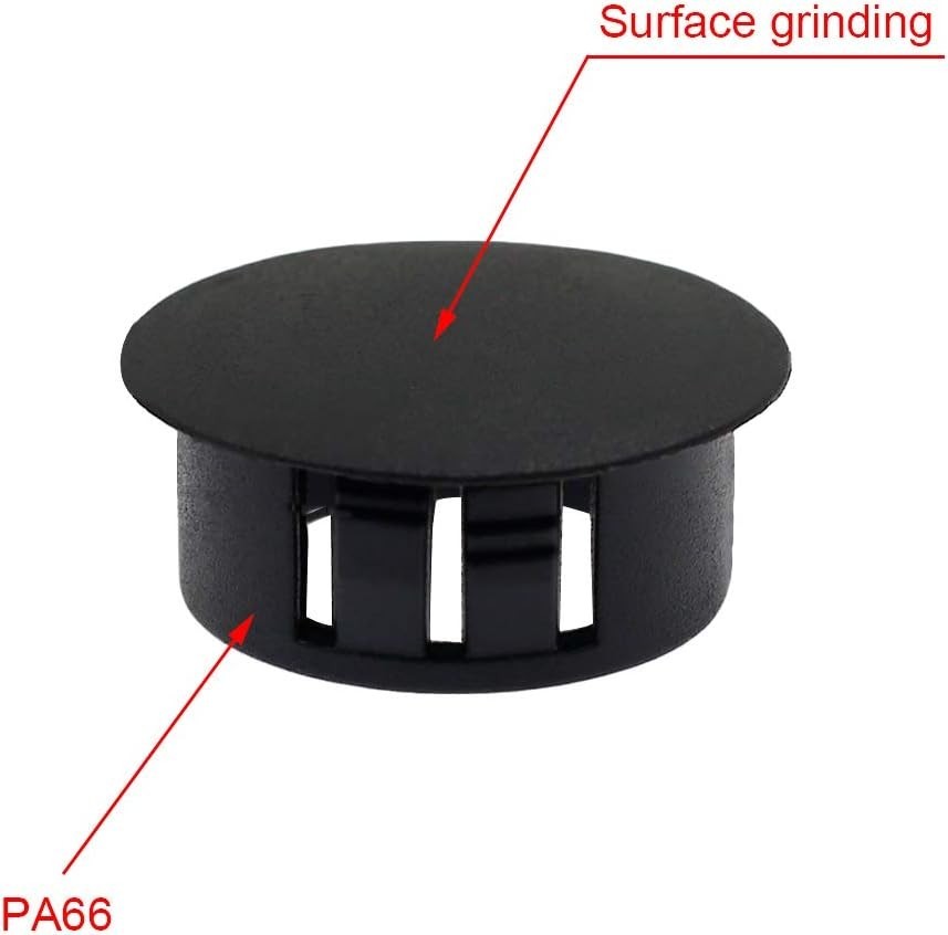 30PCS 10mm 3/8″ Black Hole Plugs Plastic Flush Type Hole Plugs Snap in Lockin…