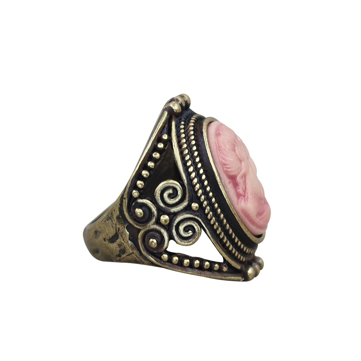 10pcs Vintage Cameo Rings Bulk Antique Bronze Plated Lady Cameo Assorted Jewelry