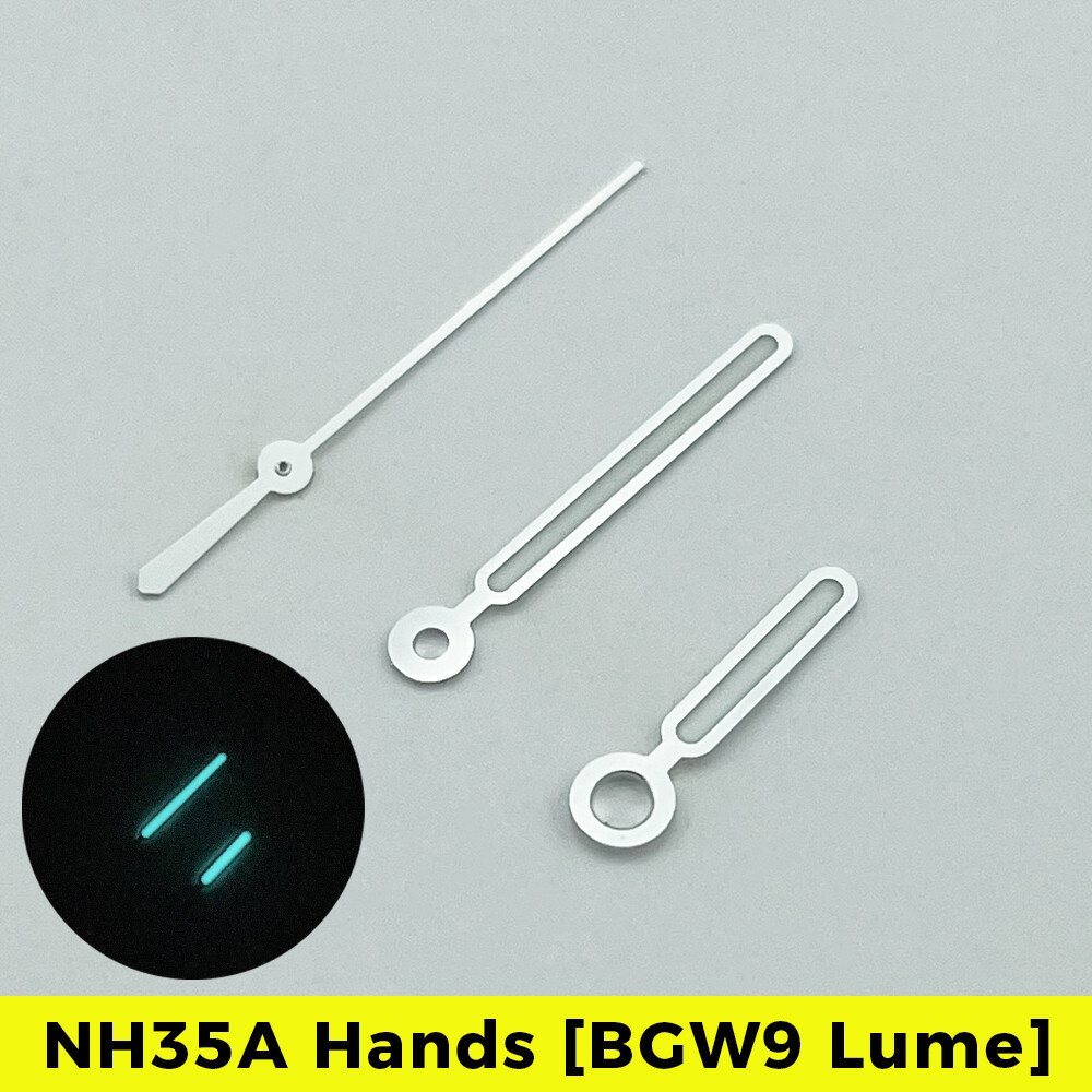 NH35A Watch Hands Set Replacement for NH35 NH36 NH38 BGW9 Lume Nautilus Black