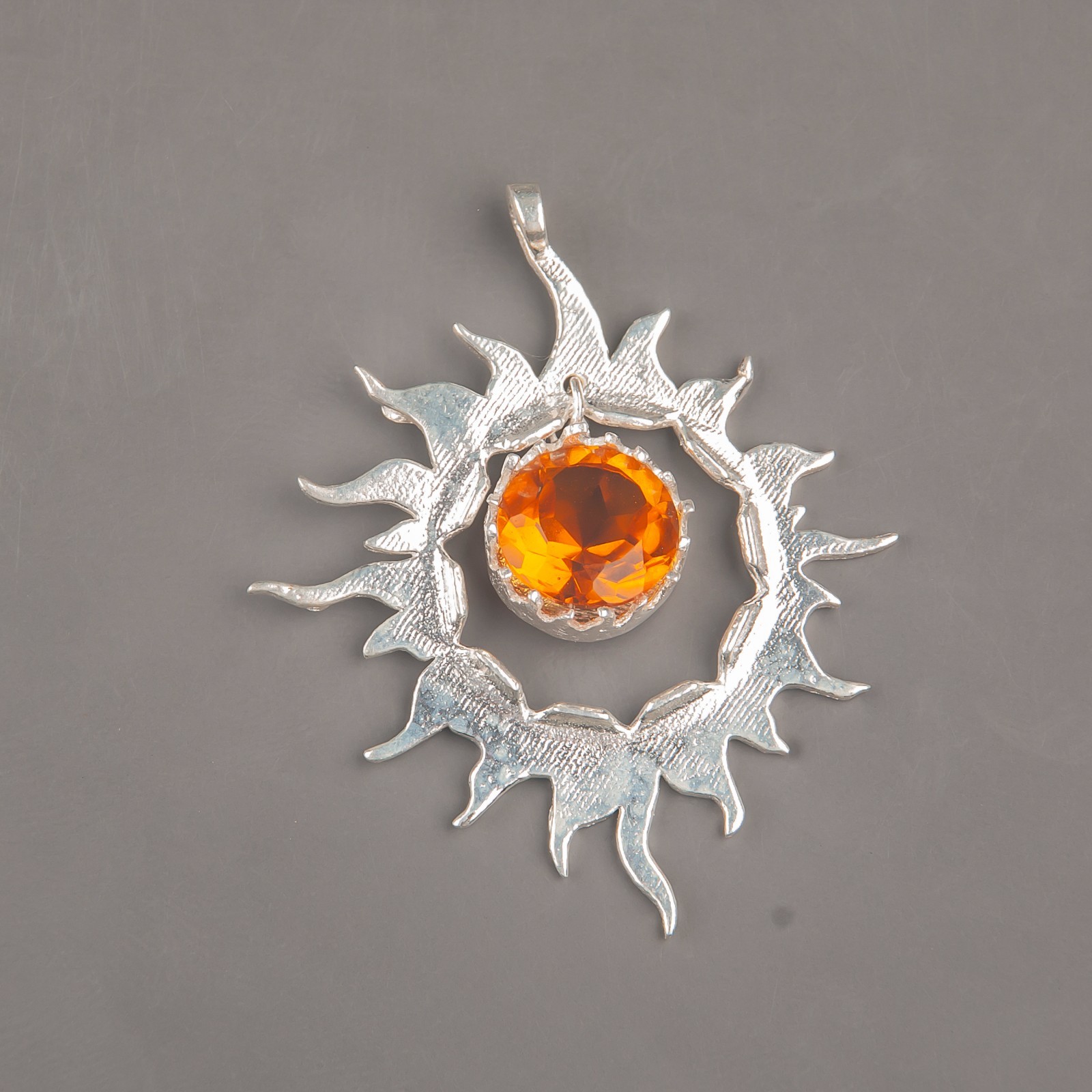 Citrine Gemstone Handmade 925 Sterling Silver Jewelry Pendant Gift For Love