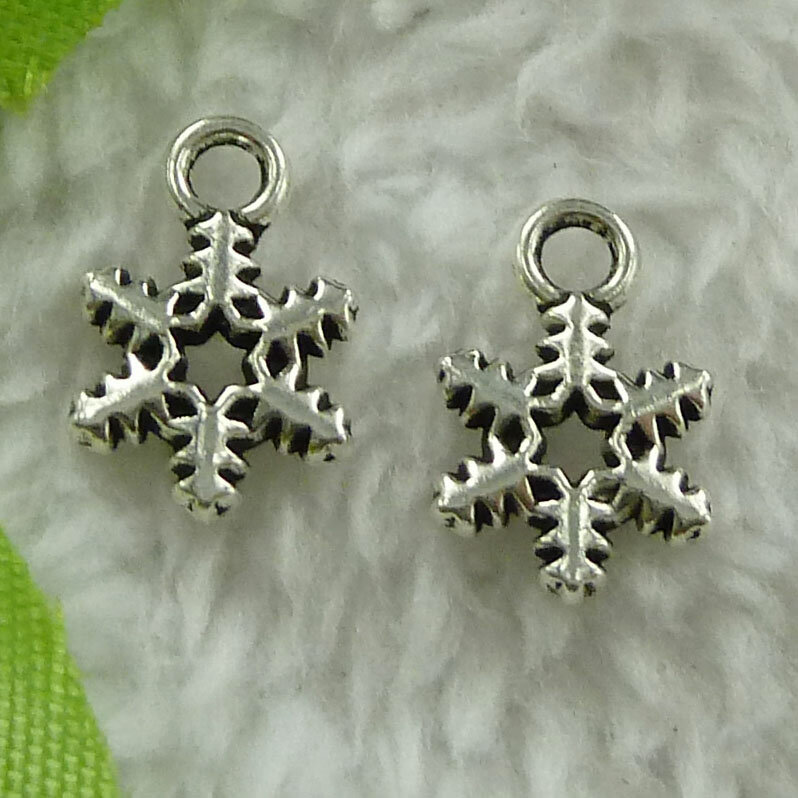 Free Ship 600 pcs tibet silver snowflake charms 14x9mm B2808