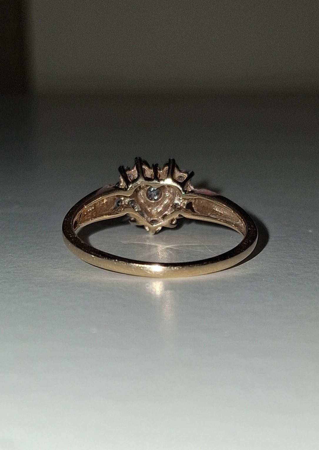10k Yellow Gold Heart Cubic Zirconia Ring