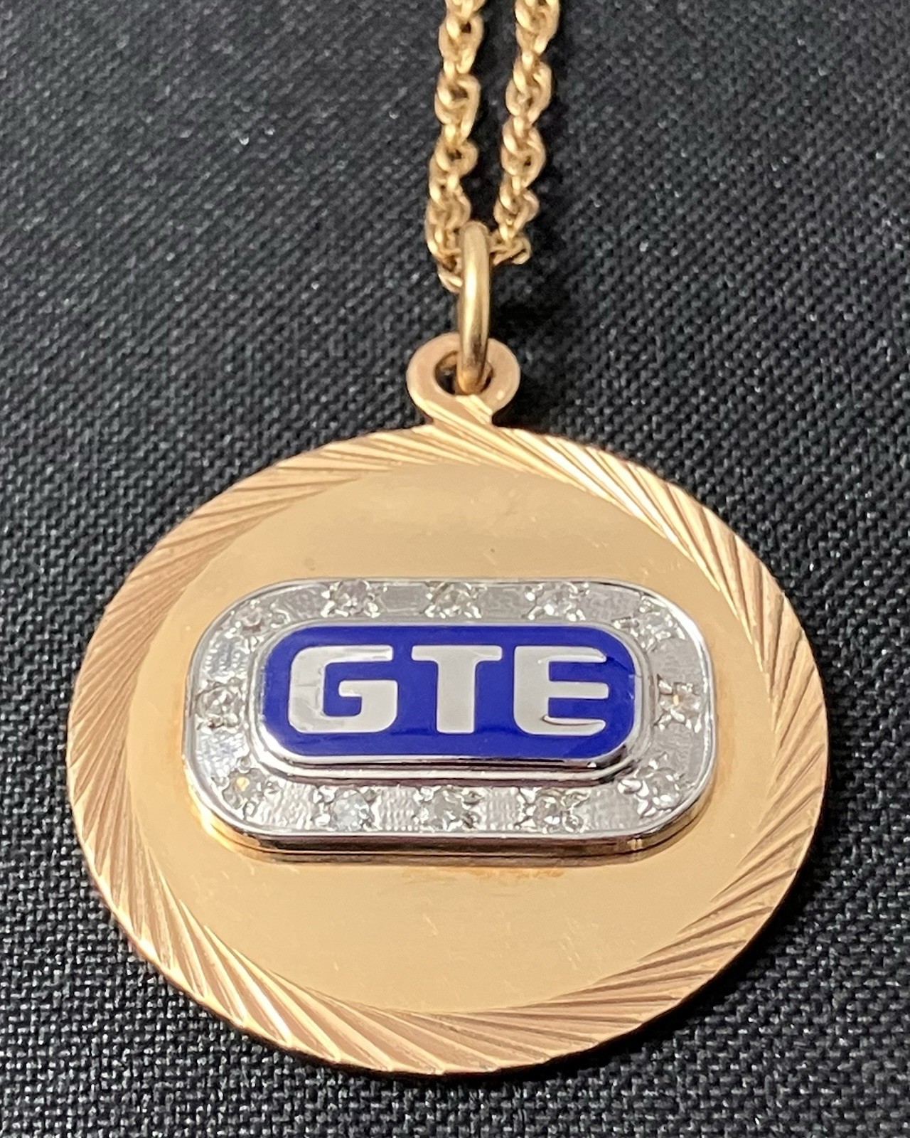 Vintage 10K Gold Filled GTE Diamond Pendant Necklace w 12K GF Chain 12 Stones 7g