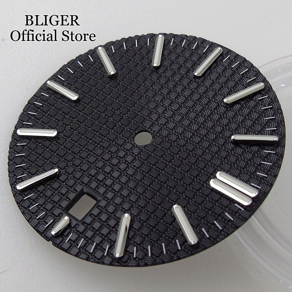 42mm Brushed Watch Case Bracelet 31.7mm Black Blue Dial Fit NH35 NH36 Sapphire