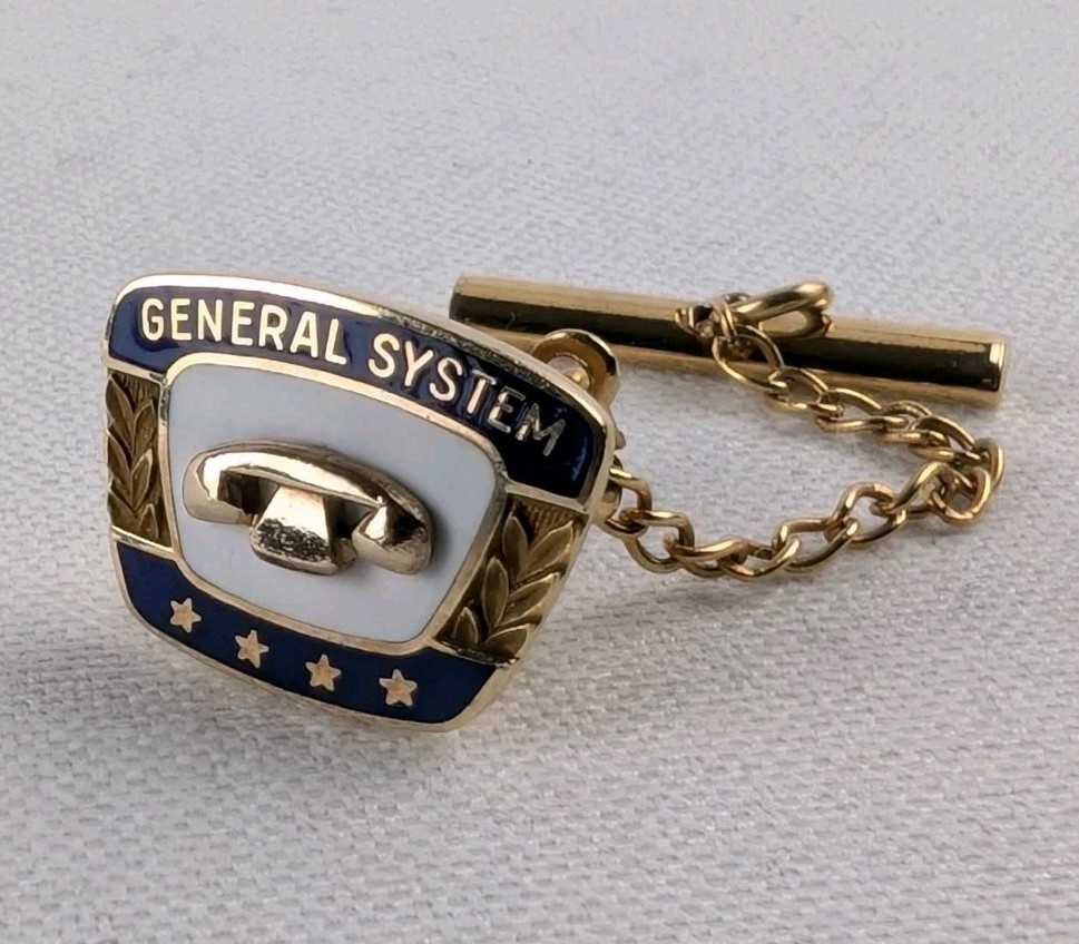 Vintage 10k Solid Gold GTE General System Four Star Service Tie Pin 2.14g