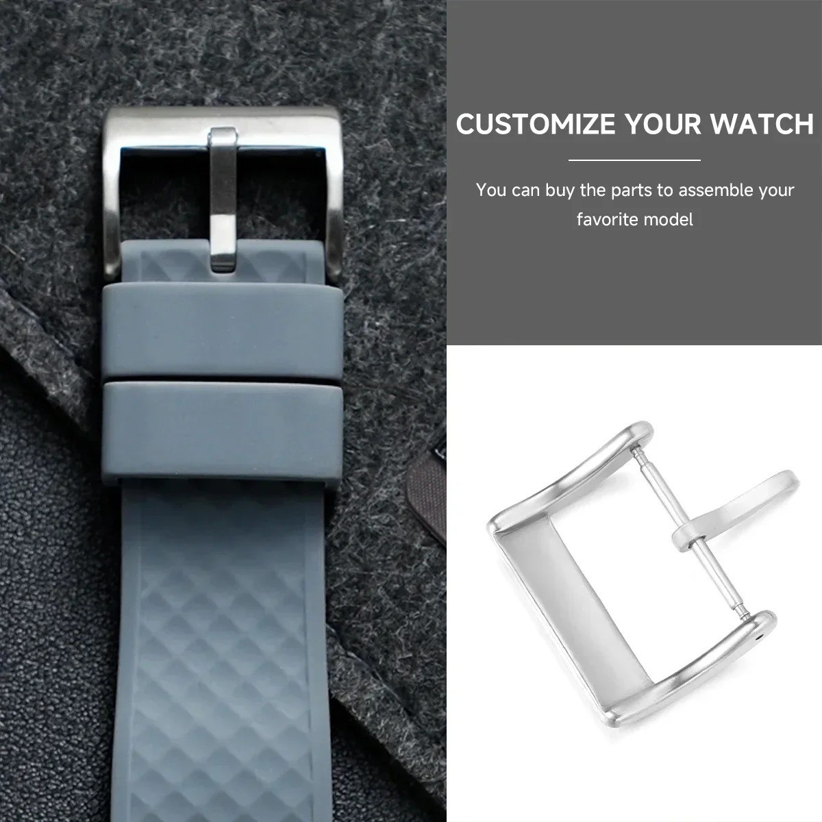 Stainless Steel Tang Buckle Repair For Watch Strap Band 16 18 20 22 24 26mm 1PCS