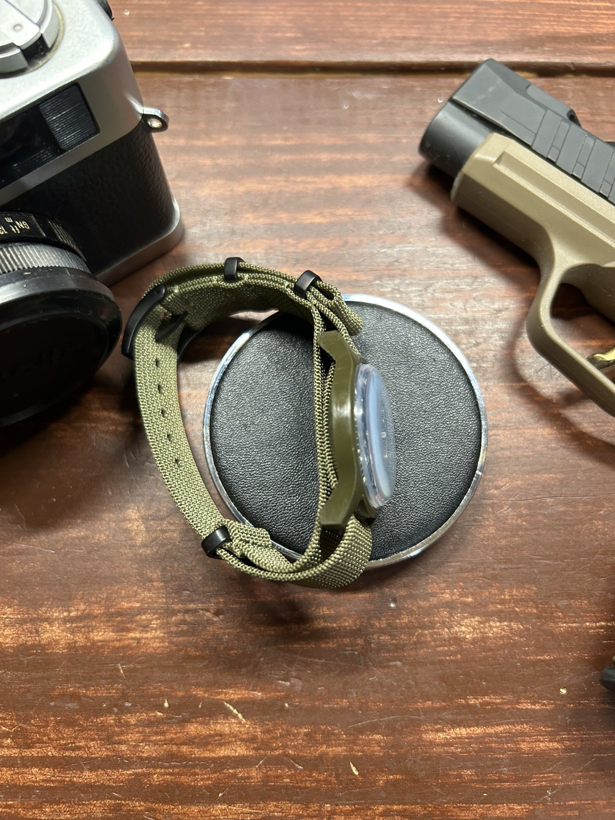 Vintage Timex Camper Military Wristwatch Black Dial MacGyver Mechanical ￼