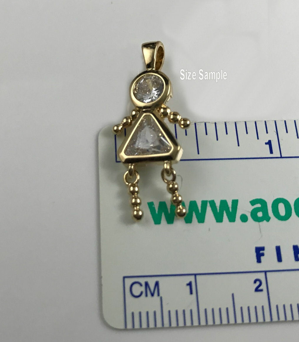 BIRTHSTONE BABY Charm Pendant 24k Yellow Gold Plated all months Boy and Girls