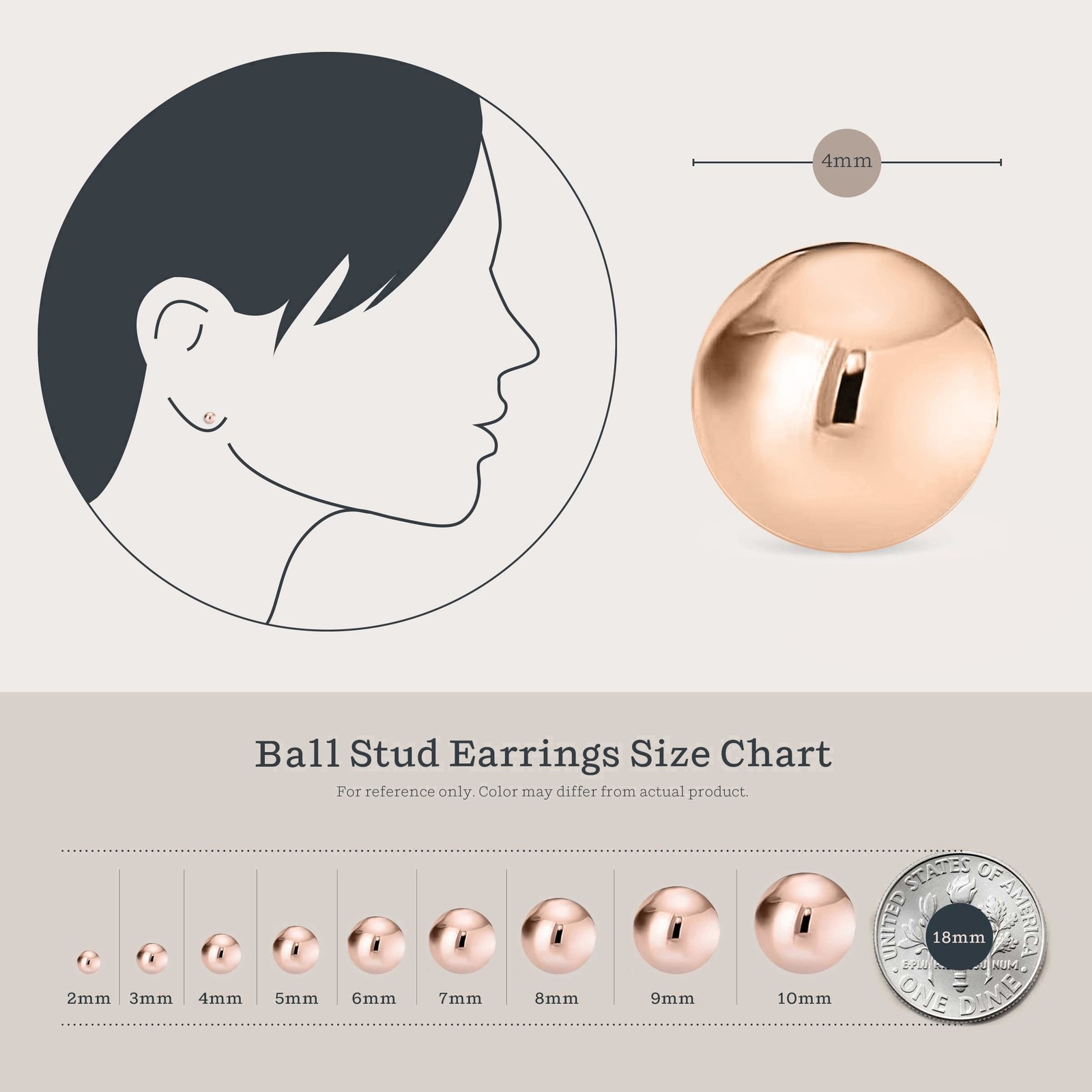 KEZEF Sterling Silver Ball Stud Earrings Hypoallergenic Earrings for Women | …