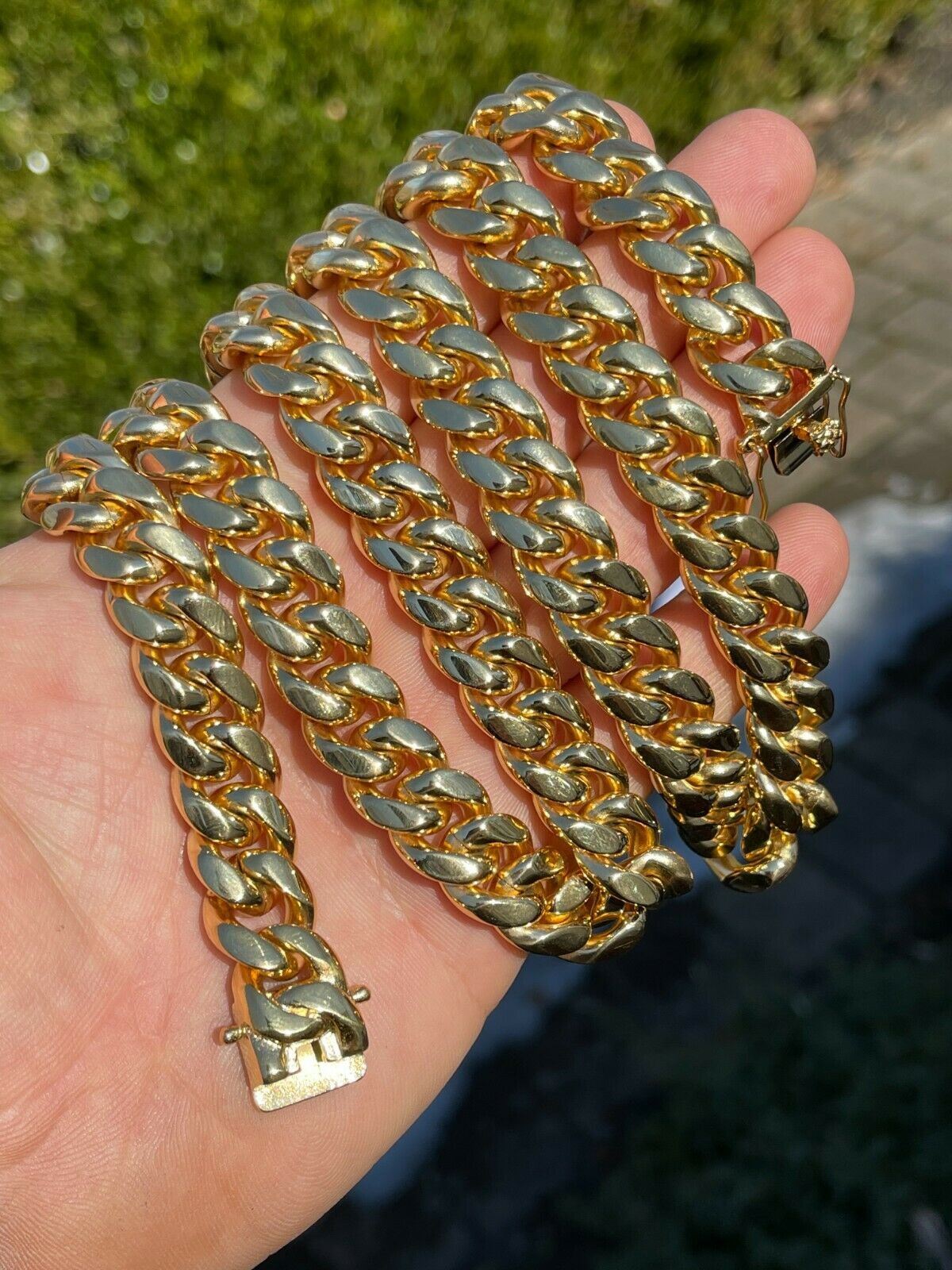 Mens Real Miami Cuban Link Chain 18k Gold Plated Stainless Steel 30″ WHOLESALE