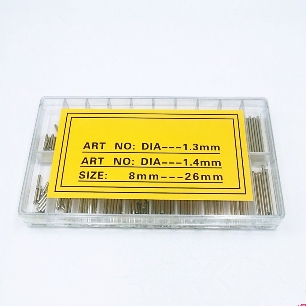 300Pcs 1.3&1.4mm Diameter Single End Watch Spring Bar Link Pin Assortment 8~26mm