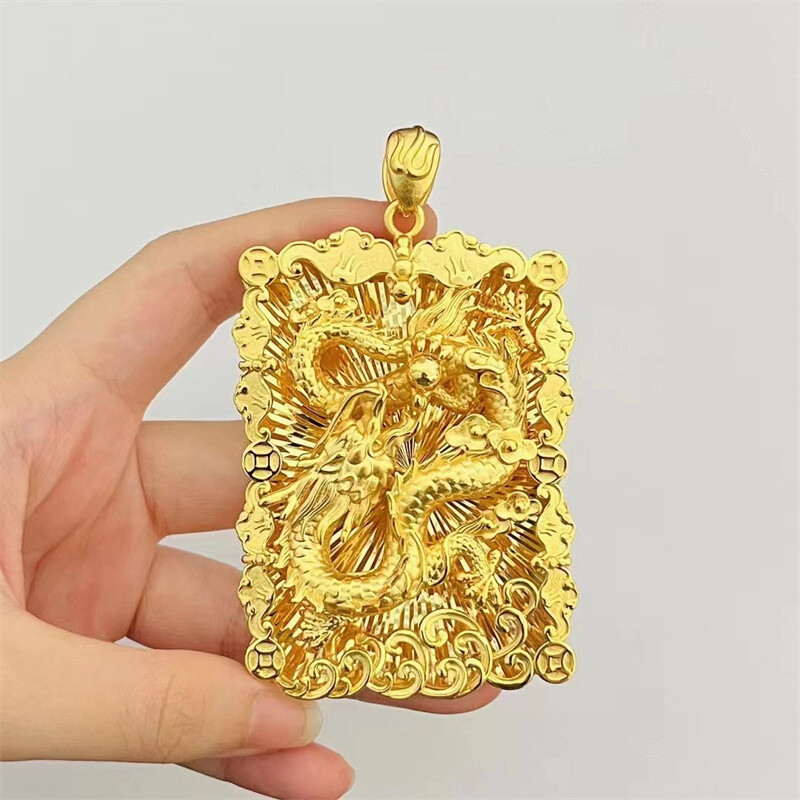 72g men Dragon Ball 22K 23K 24K THAI BAHT YELLOW GP GOLD Big Pendant