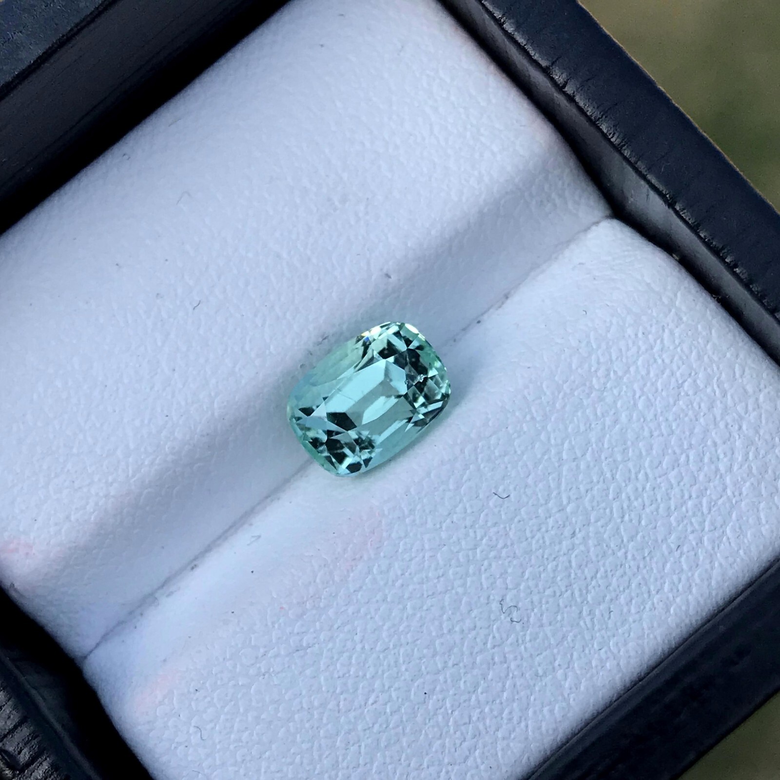 1.7Ct Natural Faceted Seafoam Tourmaline Cushion Cut Loose Gemstone Afghanistan