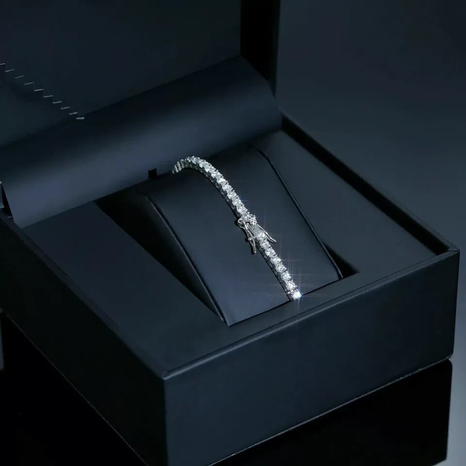 10 CT Round Cut Lab Created Diamond 14k White Gold Finish Tennis Bracelet 7 Inch