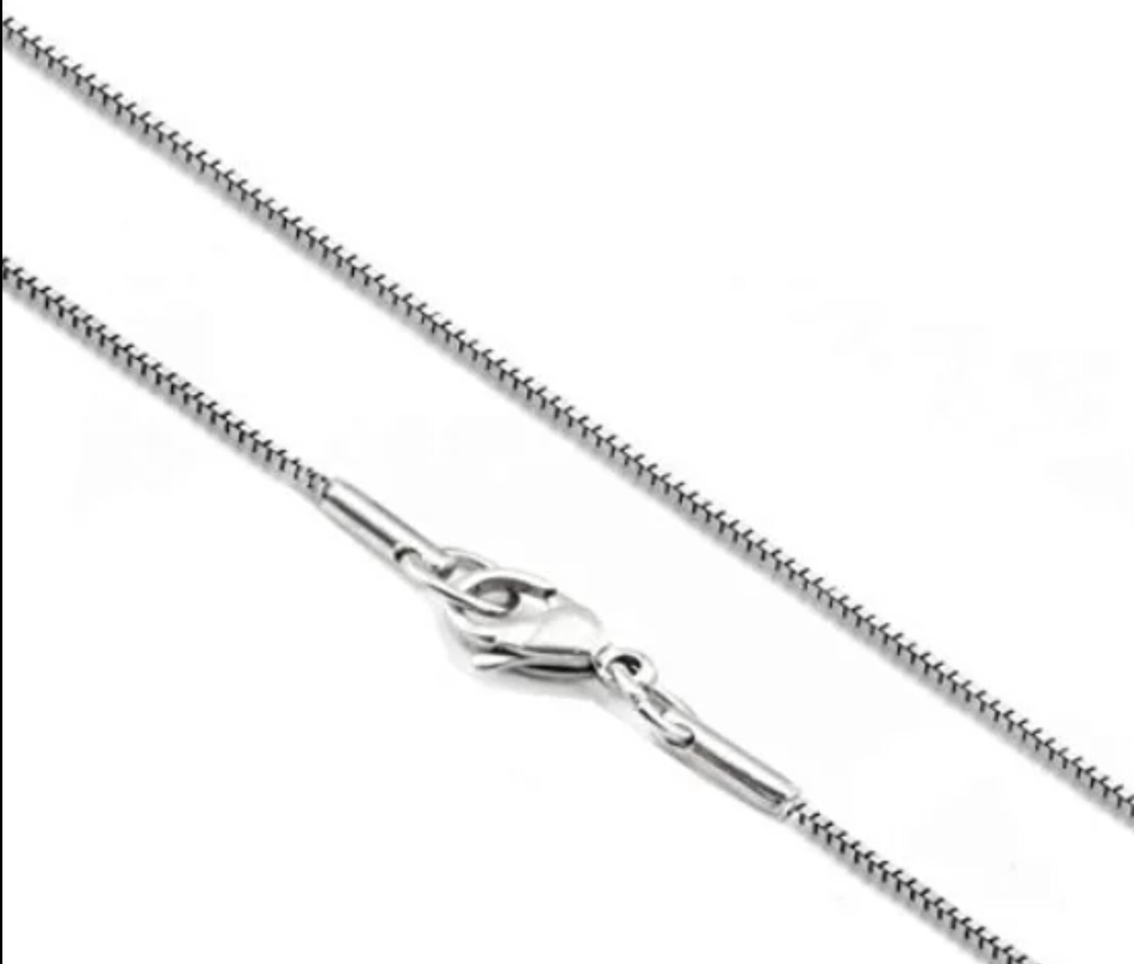 STAINLESS STEEL 1 mm BOX CHAIN 14 inch