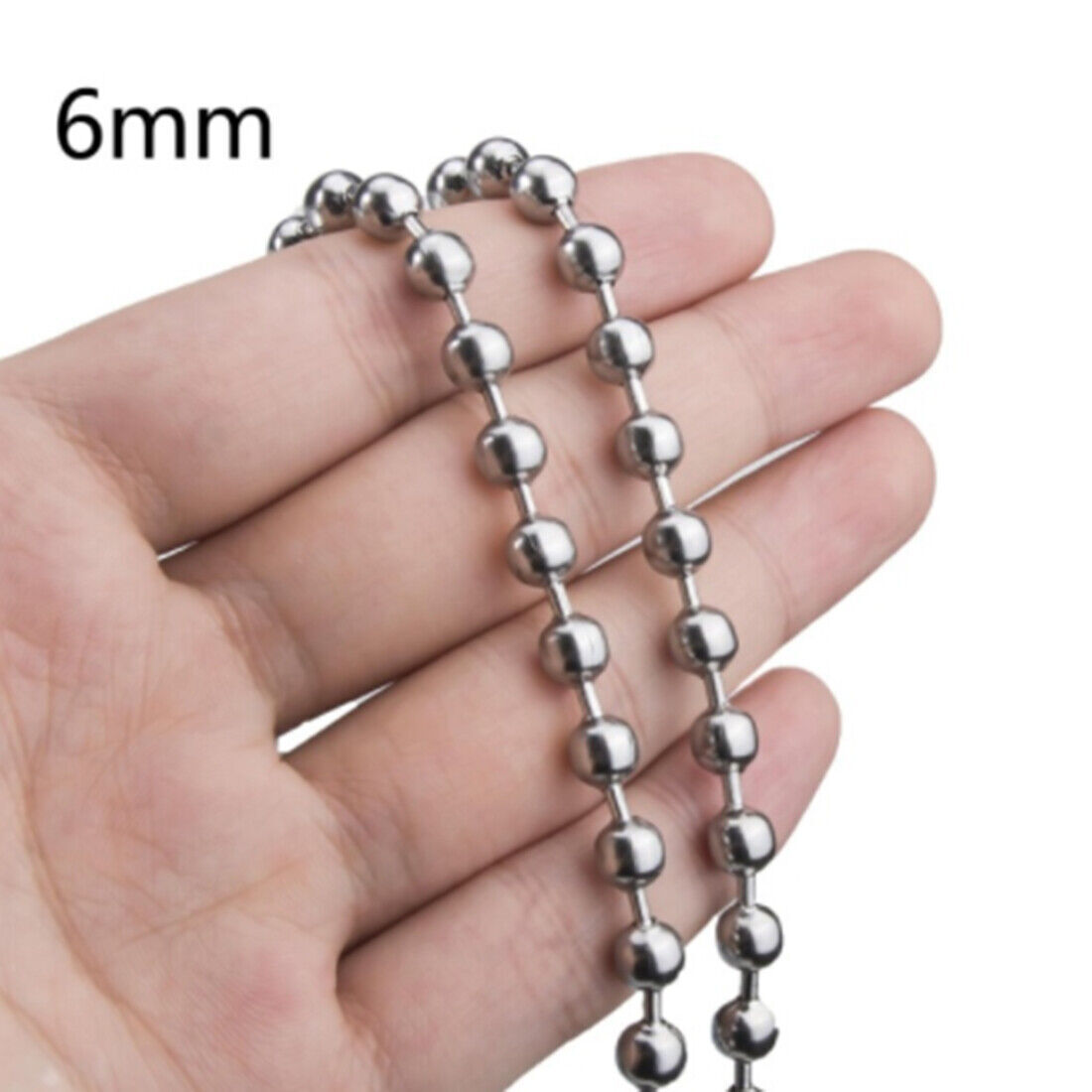 1.5-12mm Fashion New Women Men’s Stainless Steel Silver Bead Ball Chain Necklace
