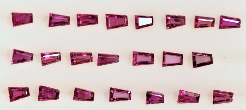 Ruby 2.37 Ct. 22 PC Lot Tapered Baguette 3 X 2 mm Loose Stone Gemstone