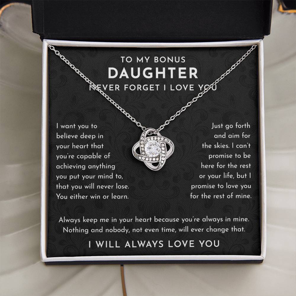 To My Bonus Daughter Gift, Bonus Daughter Necklace, Bonus Daughter Jewelry Gifts