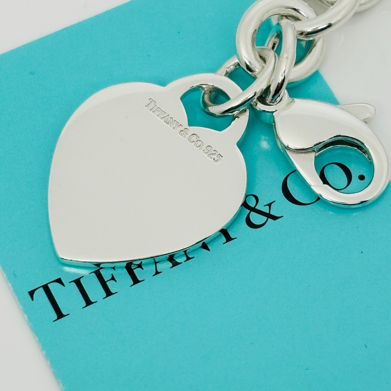 Tiffany & Co Heart Tag Charm Bracelet Engravable in Silver Guaranteed Authentic