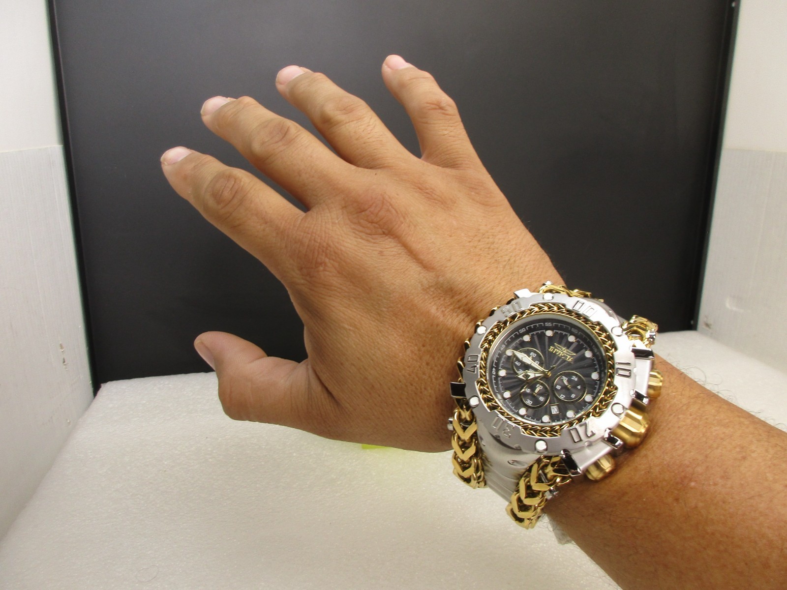 Invicta Gladiator Men’s Watch 58.3mm, Gold, Steel 48188, Silver Gold tone
