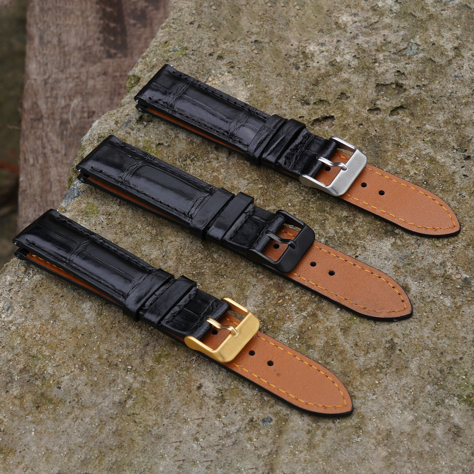 Genuine Crocodile Leather Watch Band Men Crocodile Watch Strap Quick Release