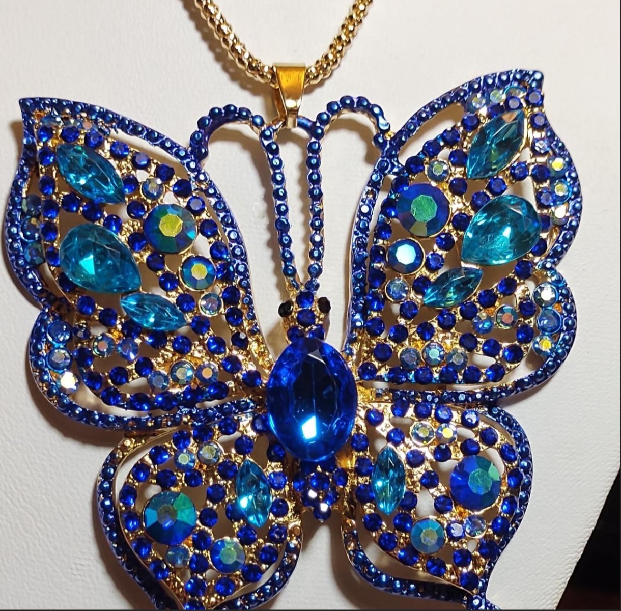 Betsey Johnson Blue Rhinestone Butterfly 🦋 Necklace (Ask About Free Shipping)