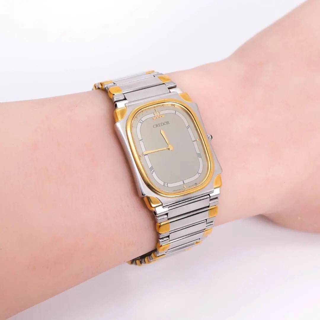 [Very Good] Seiko Credor 9570-5160 22KT SGP Quartz Dress Watch From Japan
