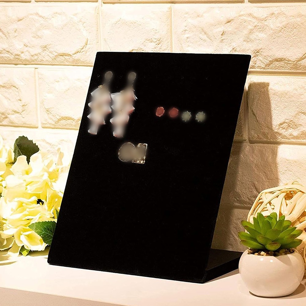 Velvet Earring Holder Organizer 60 /120 Holes L-Shape Earring Display Stand