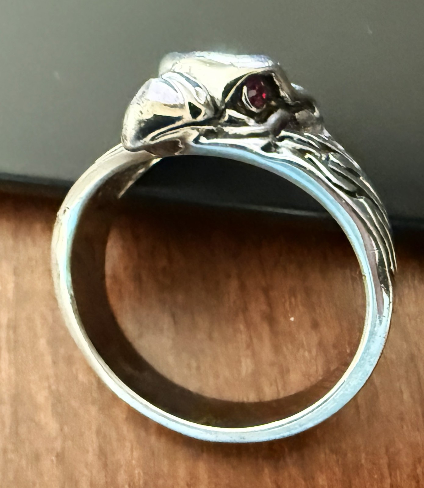Stainless Steel Eagle Head With Red Eyes Trend Men’s Animal Ring Size 13