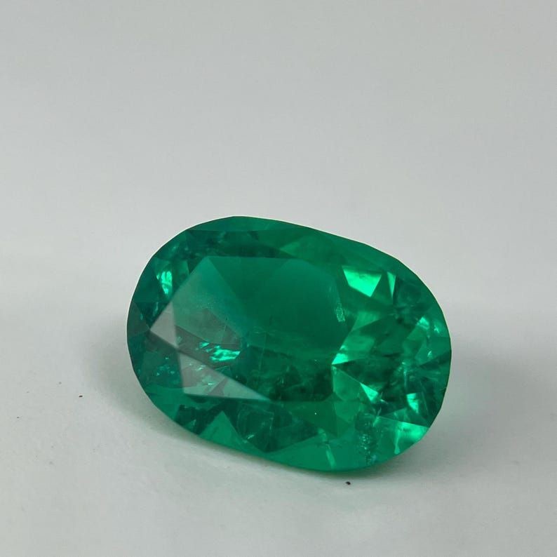 10Ct Natural Colombian Green Emerald Oval Cut Gemstone Loose emerald Jewelry Gem