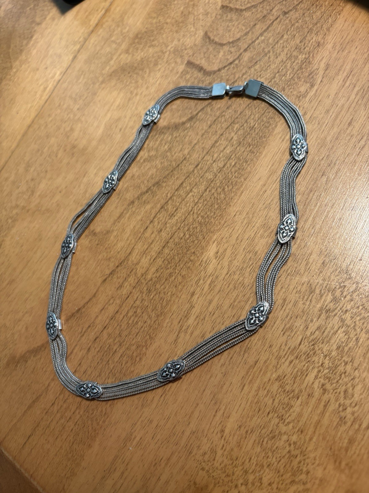 Sterling Silver 925, 4 String Turkish Necklace, 23 Grams, 17 Inches Long