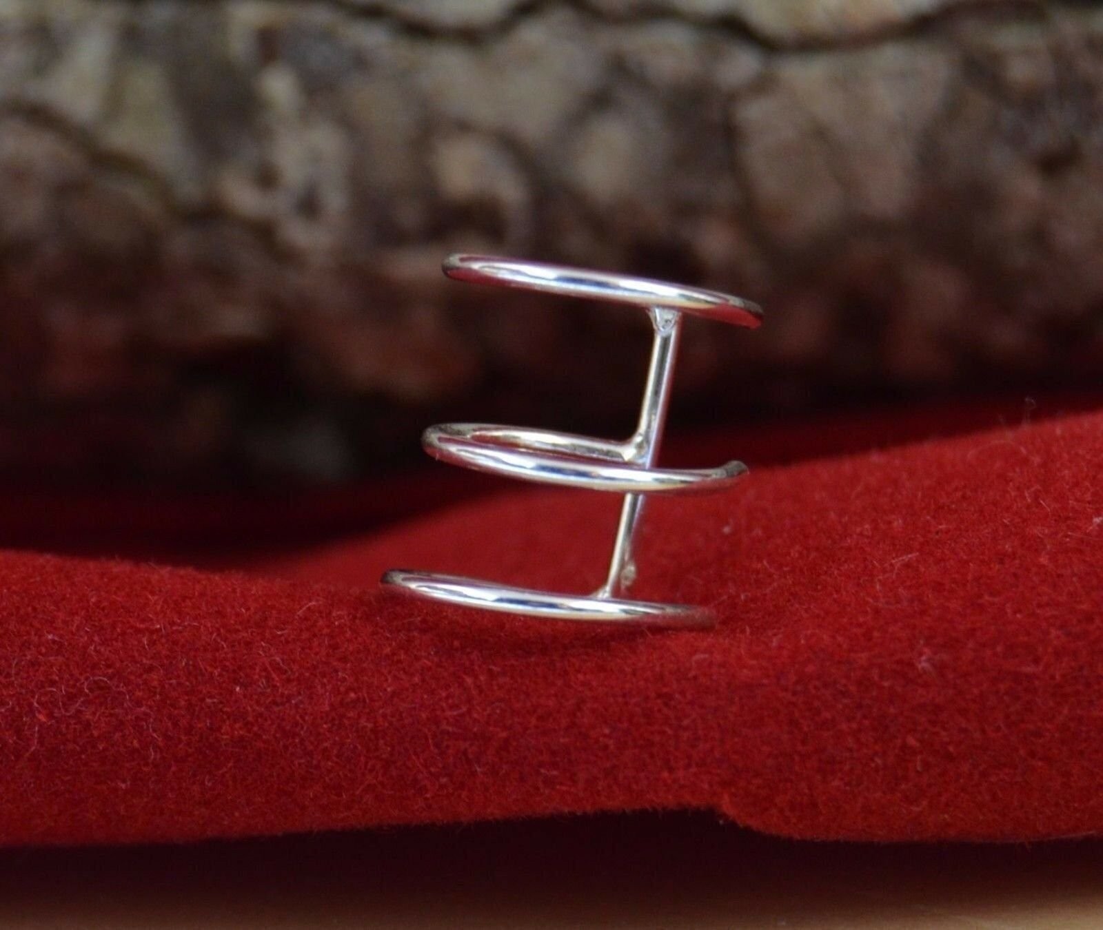Sterling silver three wire ear cuff