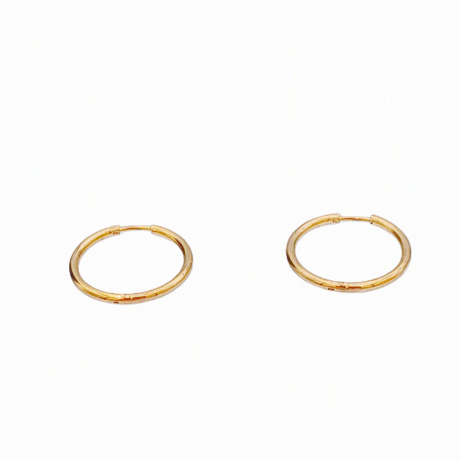 Gold Stainless Steel Hoop Earrings Minimalist Huggie Polished Round Geometric Je