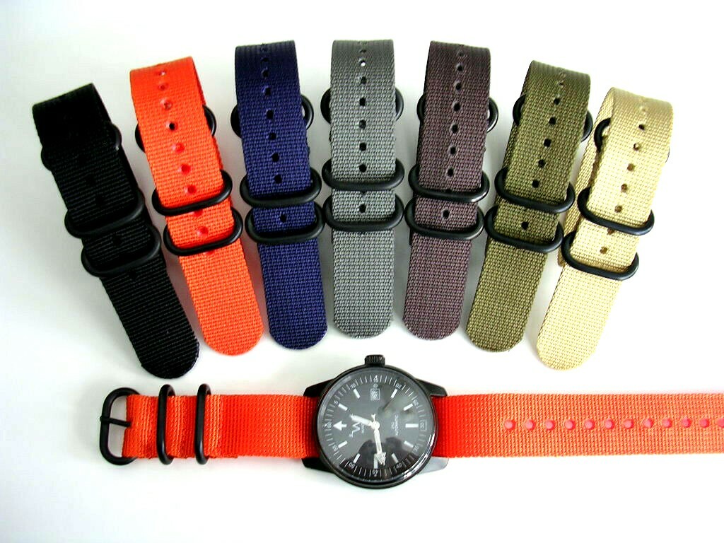 22mm NATO G10 1pc UTC PVD Nylon Smart Watchband replacement Dive strap IW SUISSE