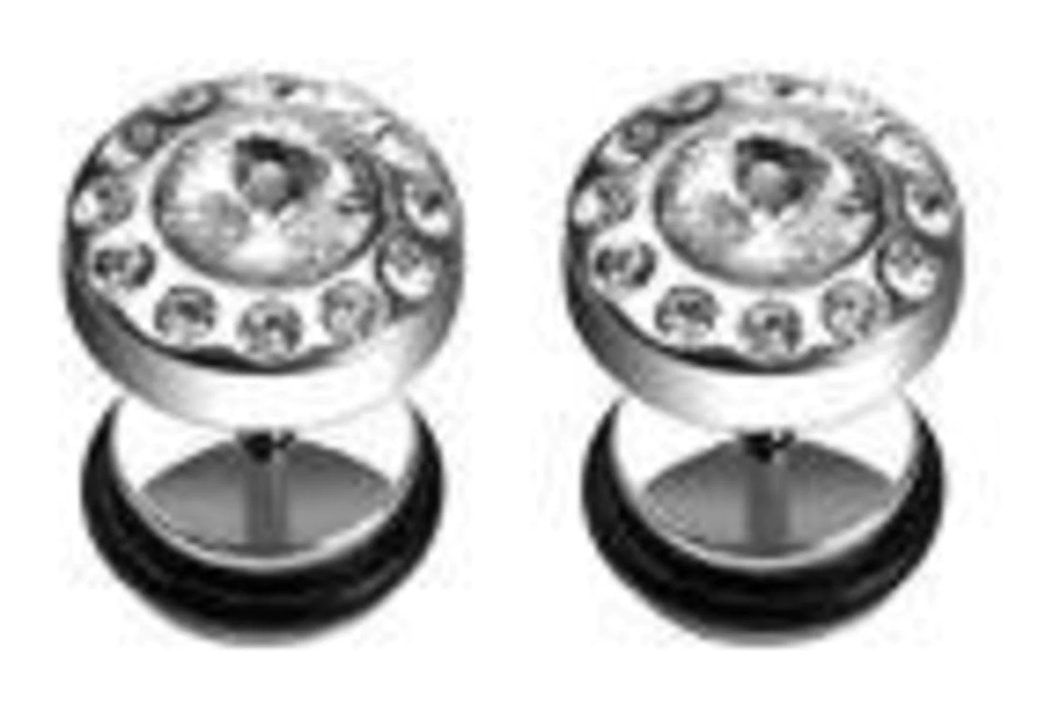 Body Accentz Earrings Rings Fake CZ Cheater Plug 16 gauge – Sold as a pair