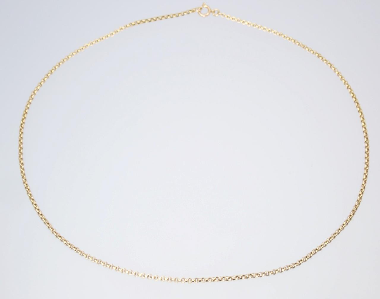 Glowing Vintage 16.5” Solid 9K Yellow Gold 2mm Belcher Chain Necklace 1990
