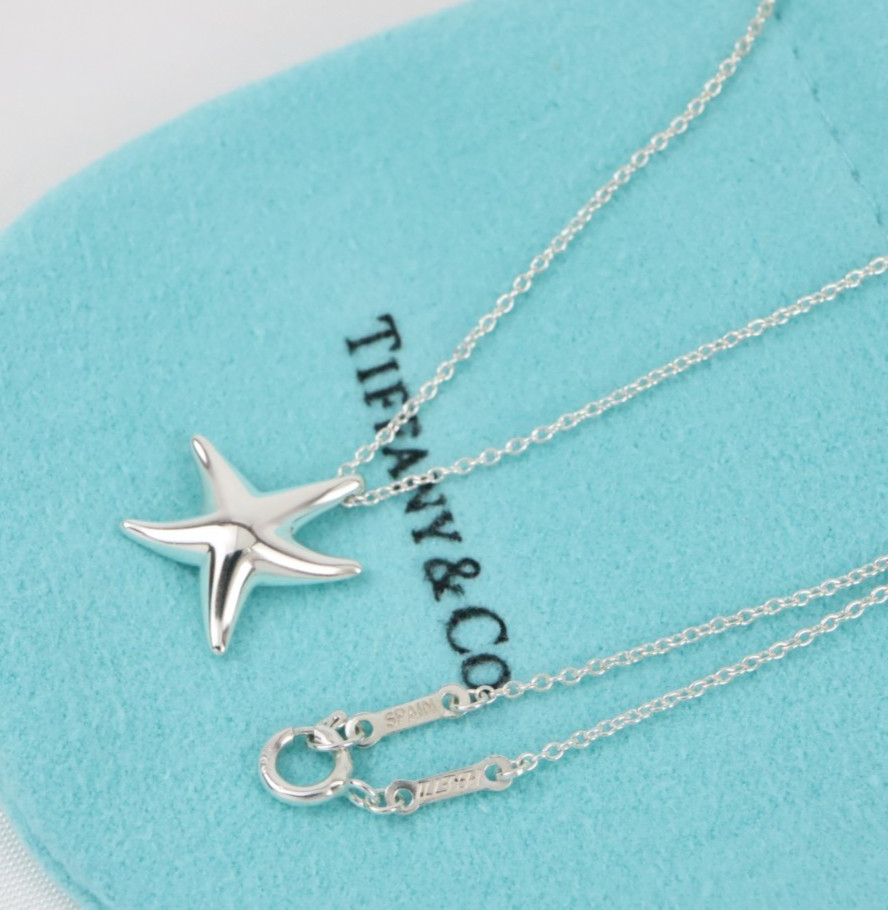 Tiffany & Co. Elsa Peretti Starfish Pendant Necklace 17.3″ Silver 925 w/ Pouch