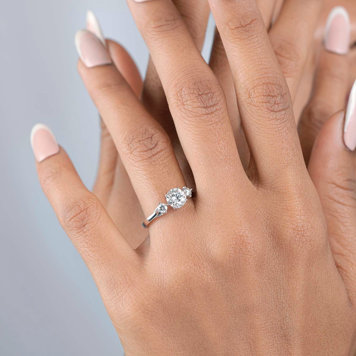 1.21 Ct Round Solitaire Lab Grown Diamond 18K Yellow Gold Hidden Halo Ring