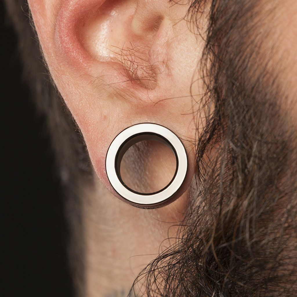 Double Flared Screw Fit Flesh Tunnel Implant Grade Titanium Sold as a pair
