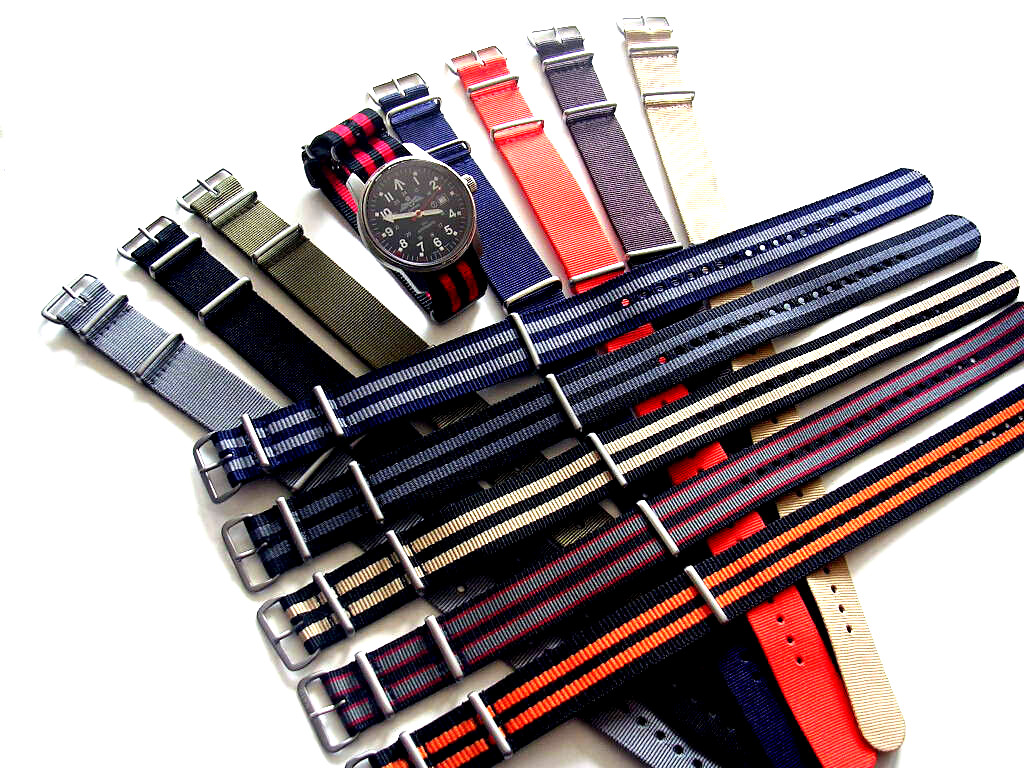18mm Black-Red NATO g10® RAF Pilot nylon watchband strap Bond IW SUISSE 20 22 24