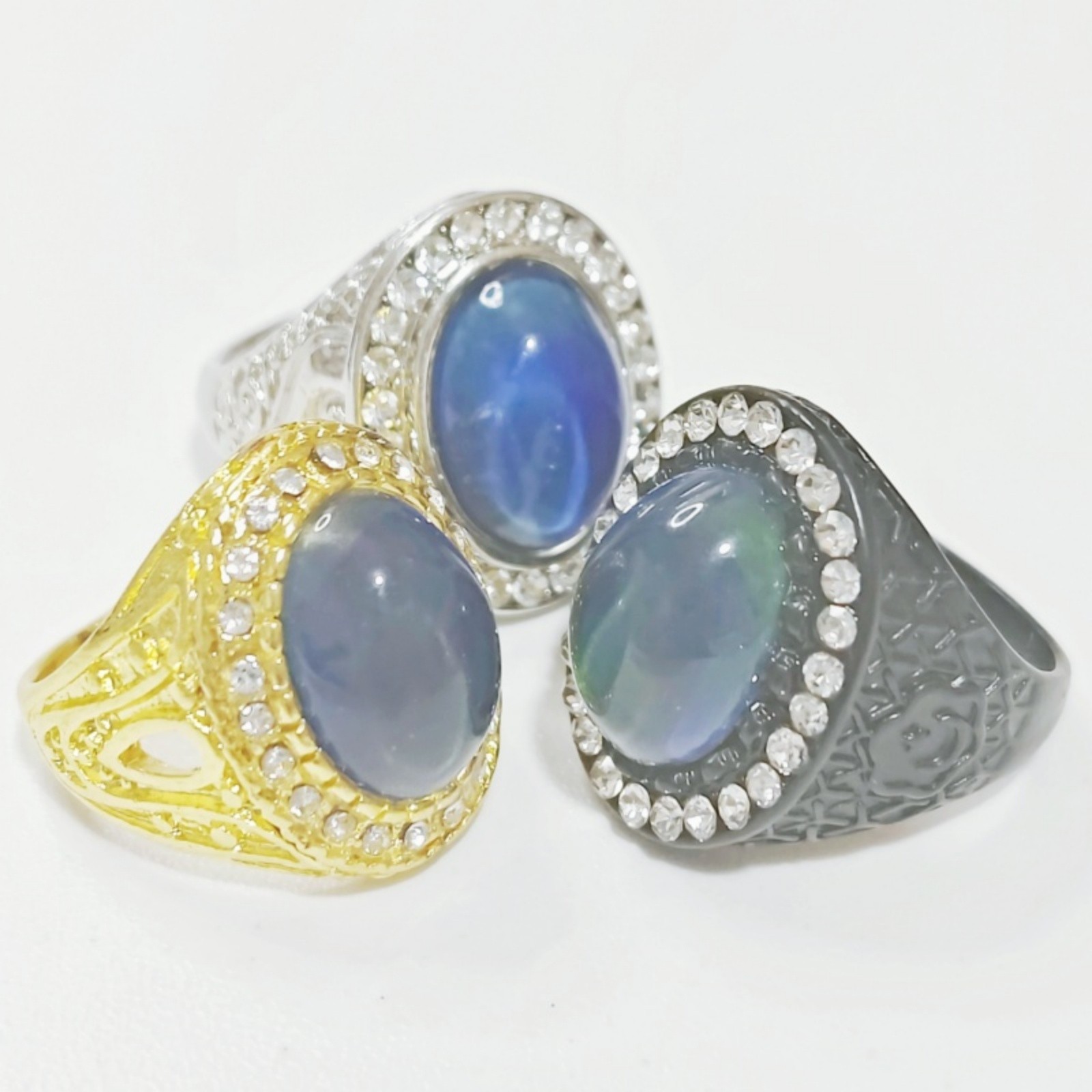 30Pcs Temperature Color Change Zinc Alloy Rings Vintage Stackable Bulk Style Set