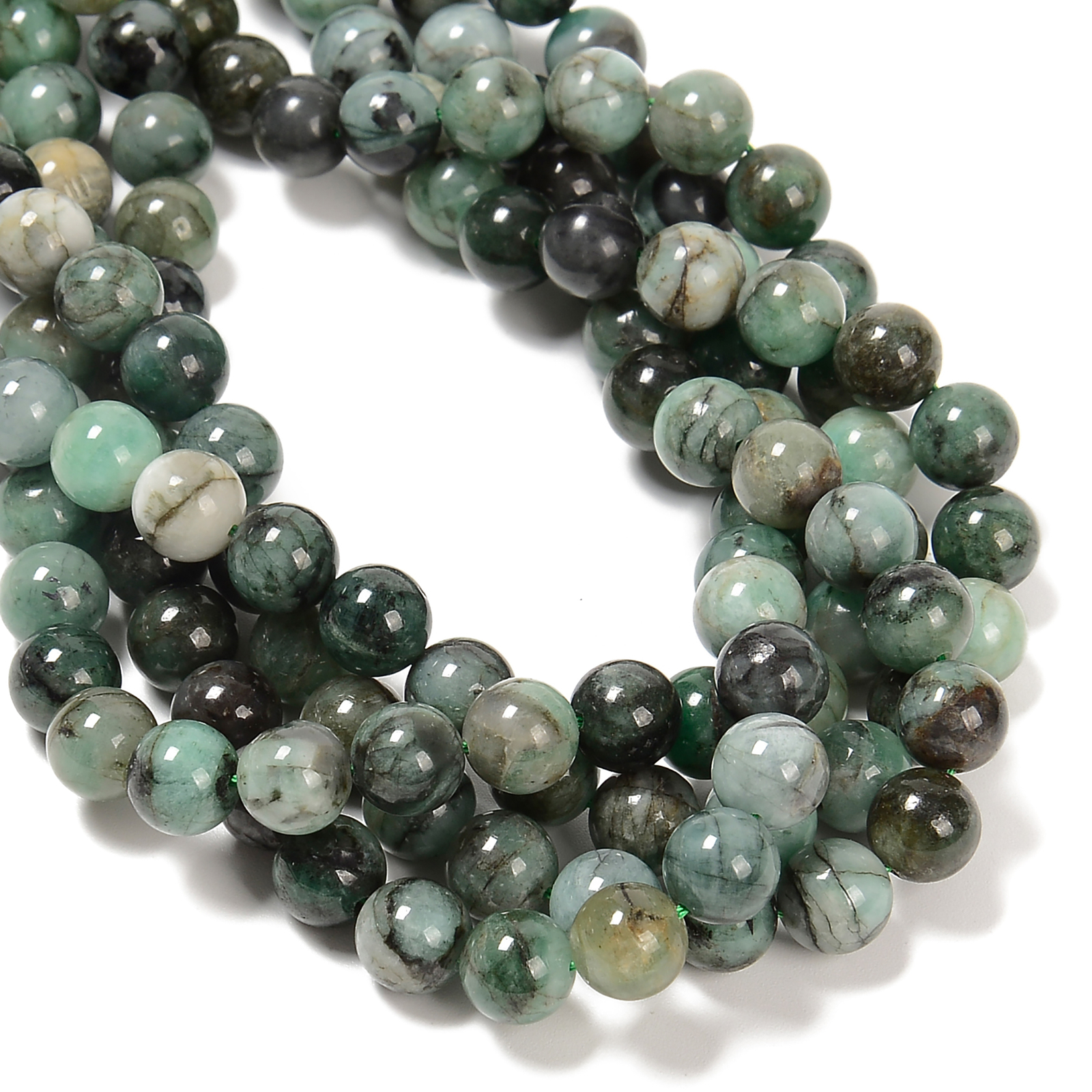 Grade A Natural Emerald Smooth Round Beads Size 4mm 6mm 8mm 10mm 15.5” Strand