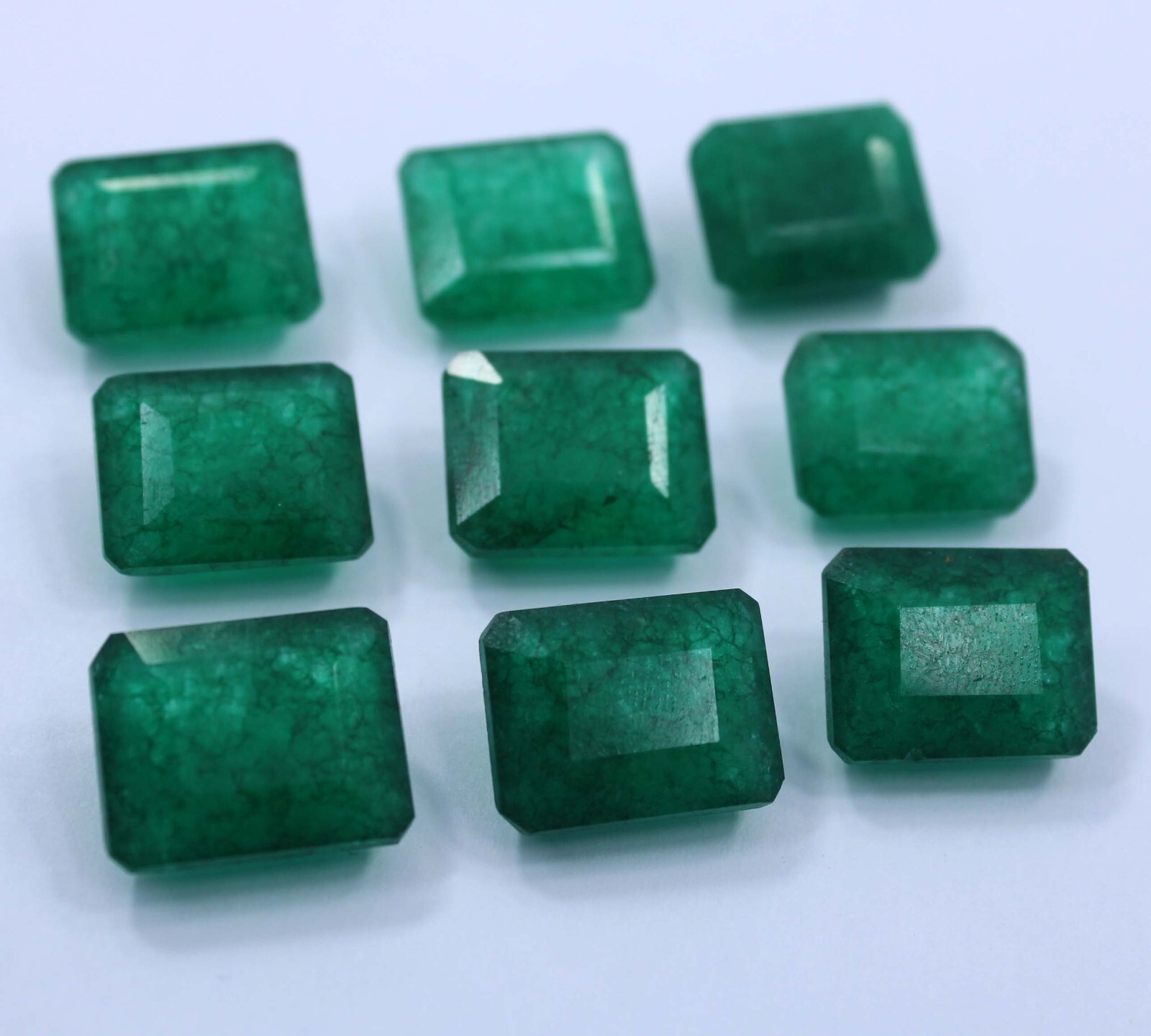 Natural 110 Ct Lot Certified Colombian Green Emerald Cut Emerald Loose Gemstone
