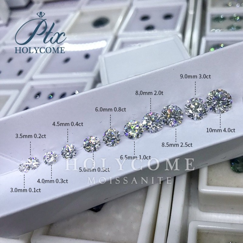 US Round Cut 1-10pcs Moissanite Loose D Color 0.5-3ct GRA VVS1 Wholesale Price