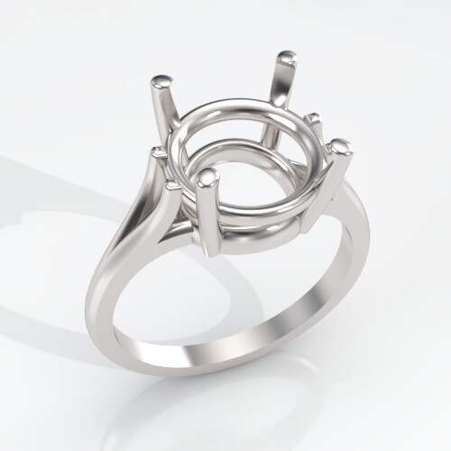 (9mm – 15mm Round) Wire Mount Sterling Silver Ring Setting (Ring Size 7)