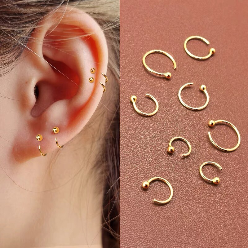 Womens Surgical Steel Sleeper Tiny Round Huggie Hoop Earrings Fashion Jewelry
