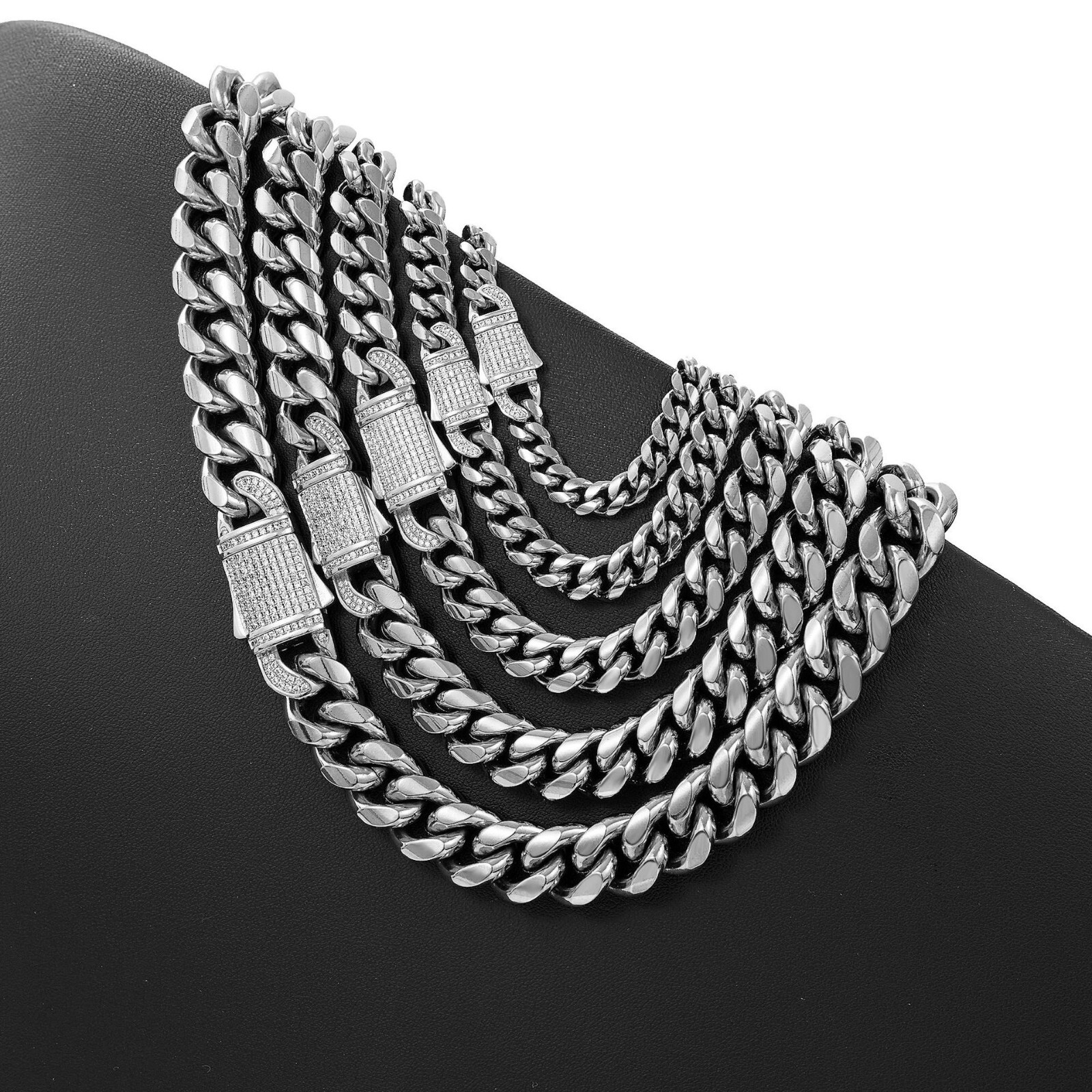NEW Women Men’s Miami Cuban Link Chain 18K Gold Plated Stainless Steel 6mm-14mm