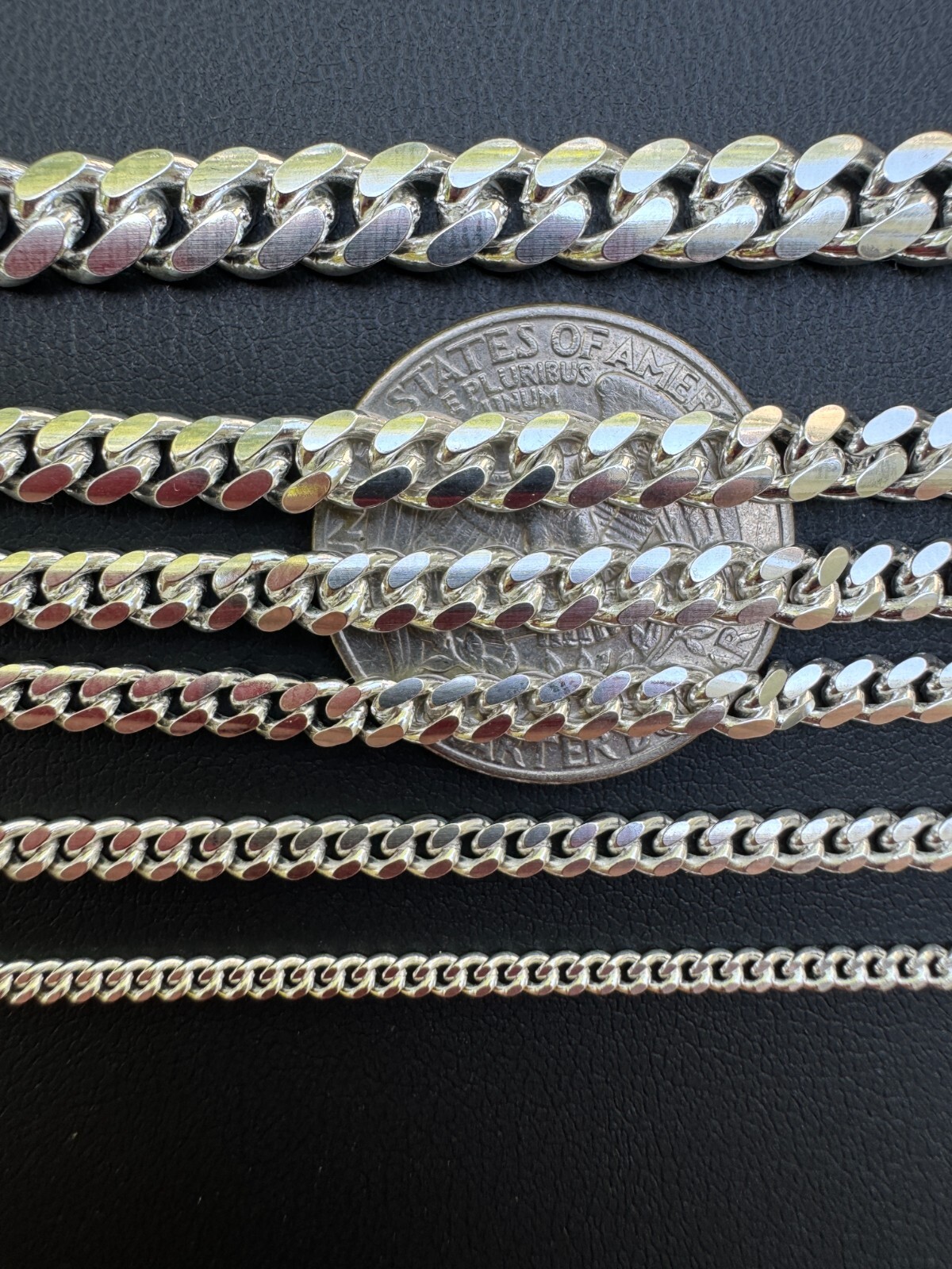 Mens Real Solid 925 Sterling Silver Miami Cuban Chain 2-12mm Heavy Link Necklace
